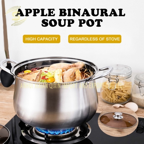 ménage multifonctionnel pot de soupe aux pommes épaissi en acier inoxydable 