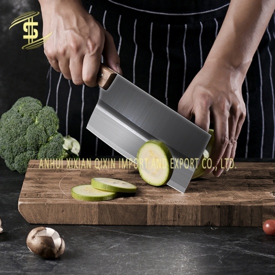 couteau de cuisine en acier inoxydable avec manche en bois pour cuisine 